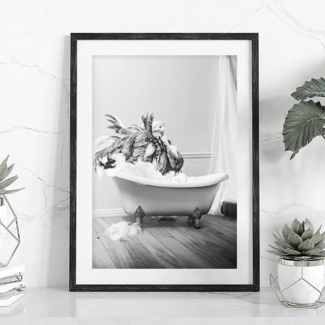 Ostrich dans la baignoire Poster (Créateur téléchargé)
