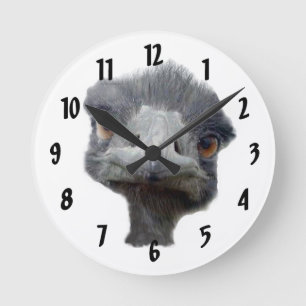 Ostrich Face Round Clock
