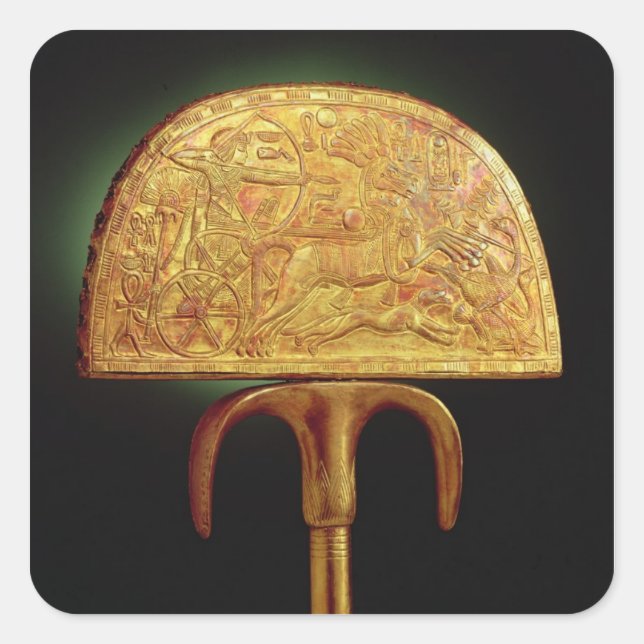 Ostrich-feather fan, from Tomb of Tutankhamun Square Sticker (Front)