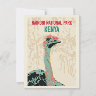 Ostrich from Kenya, Nairobi National Park Postcard