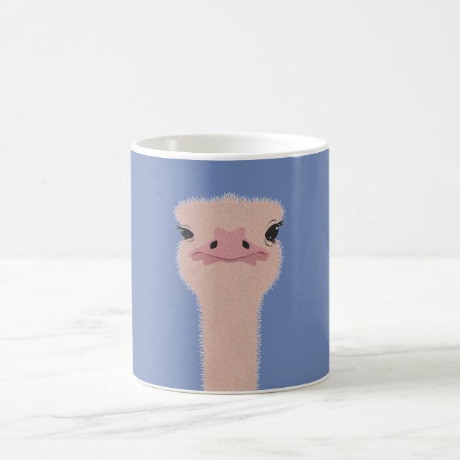 Ostrich funny face coffee mug (Center)