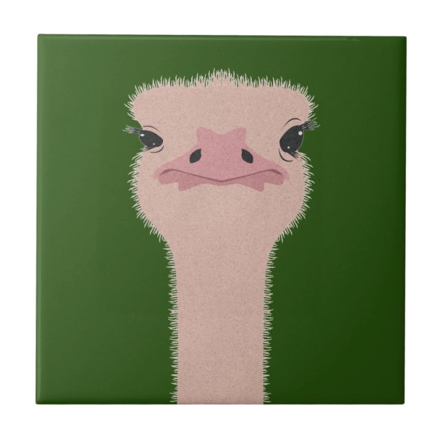 Ostrich funny face tile (Front)
