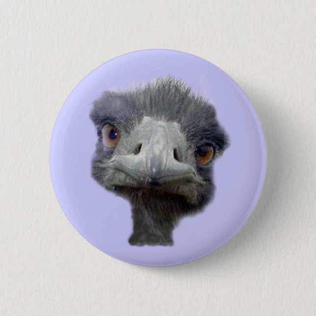 Ostrich head 2 inch round button (Front)