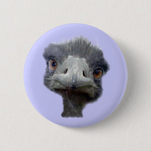 Ostrich head 2 inch round button