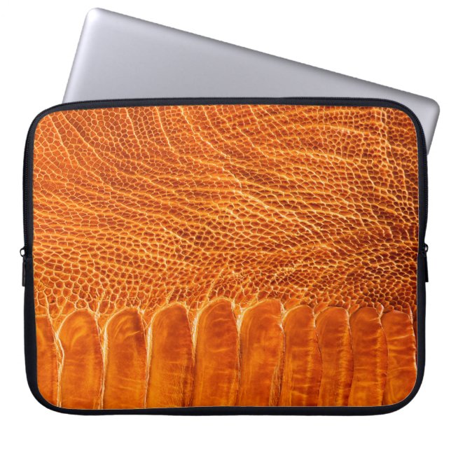 Ostrich leather texture laptop sleeve (Front)