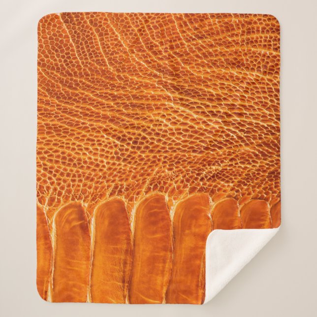 Ostrich leather texture sherpa blanket (Front)