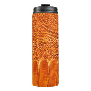 Ostrich leather texture thermal tumbler