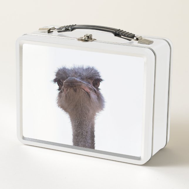ostrich metal lunch box (Front)