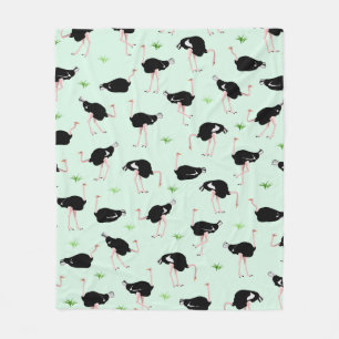 Ostrich pattern fleece blanket