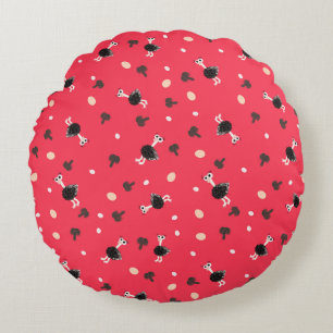 Ostrich pattern round pillow