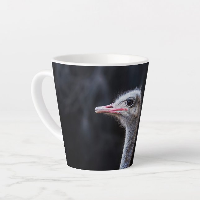 Ostrich Photography Latte Mug (Left Angle)