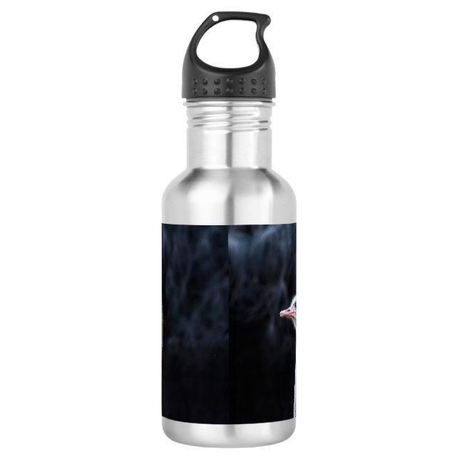 ostrich portrait     532 ml water bottle (Front)