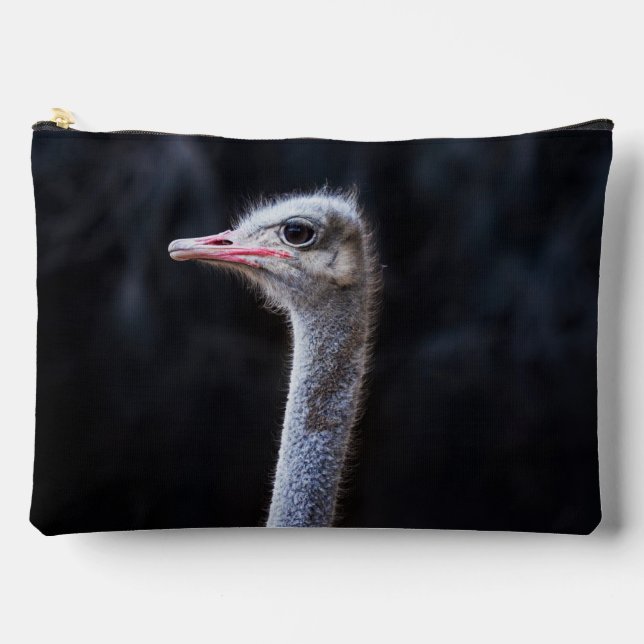 ostrich portrait    accessory pouch (Front)