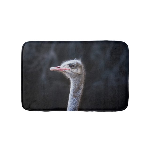 ostrich portrait     bath mat (Front)