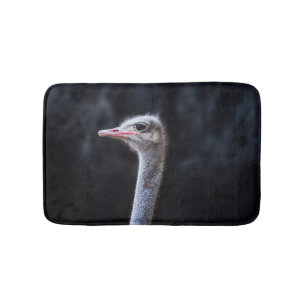 ostrich portrait bath mat