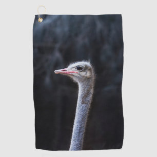 ostrich portrait golf towel