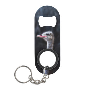 ostrich portrait keychain bottle opener