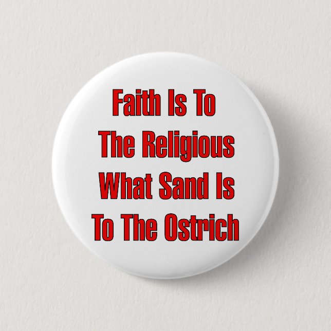 Ostrich Religion 2 Inch Round Button (Front)