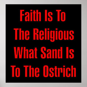 Ostrich Religion Poster