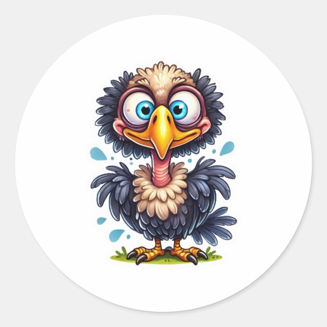 Ostrich Reward  Classic Round Sticker (Front)