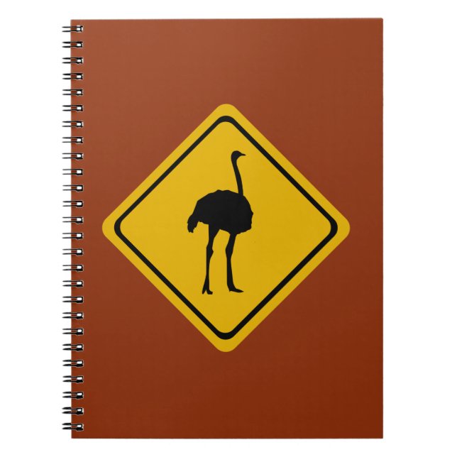 ostrich road sign notebook (Front)