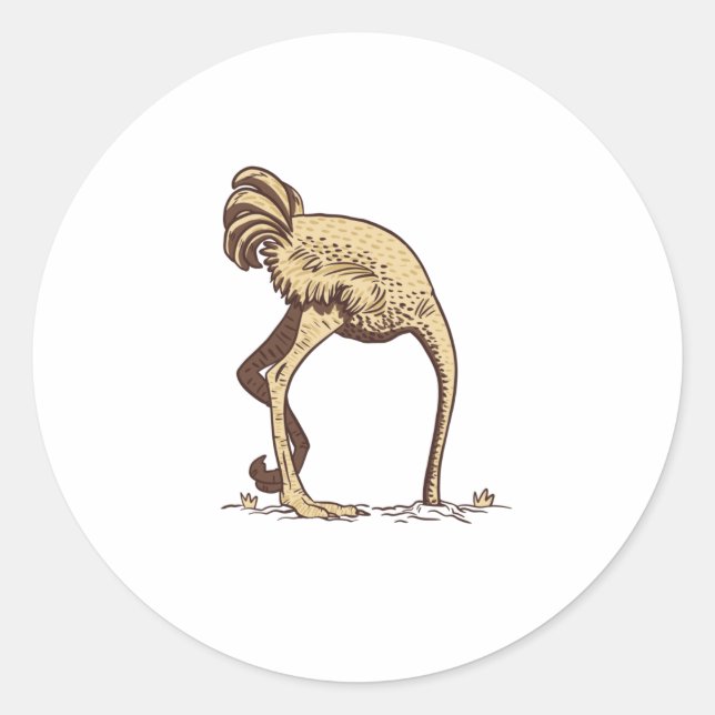 OSTRICH SAND CLASSIC ROUND STICKER (Front)