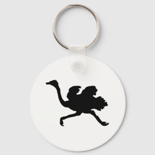Ostrich Silhouette Keychain