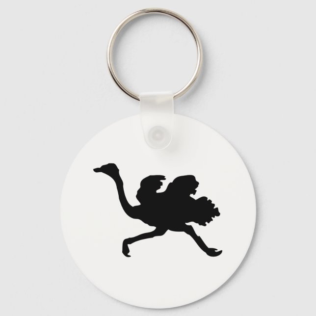 Ostrich Silhouette Keychain (Front)