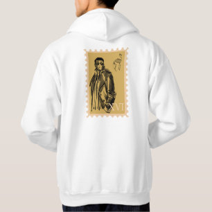 Ostrich Skeleton & Vintage Fashion Man Stamp XVI Hoodie
