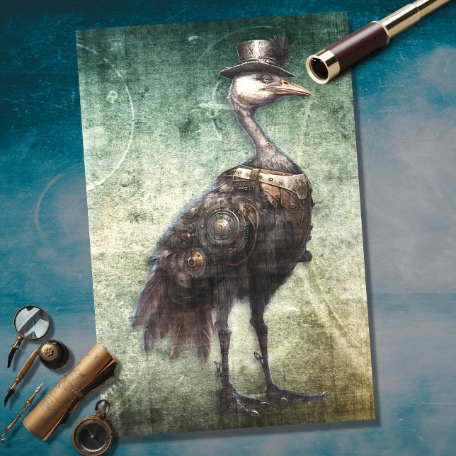 Ostrich Steampunk 3 Decoupage Paper (Creator Uploaded)