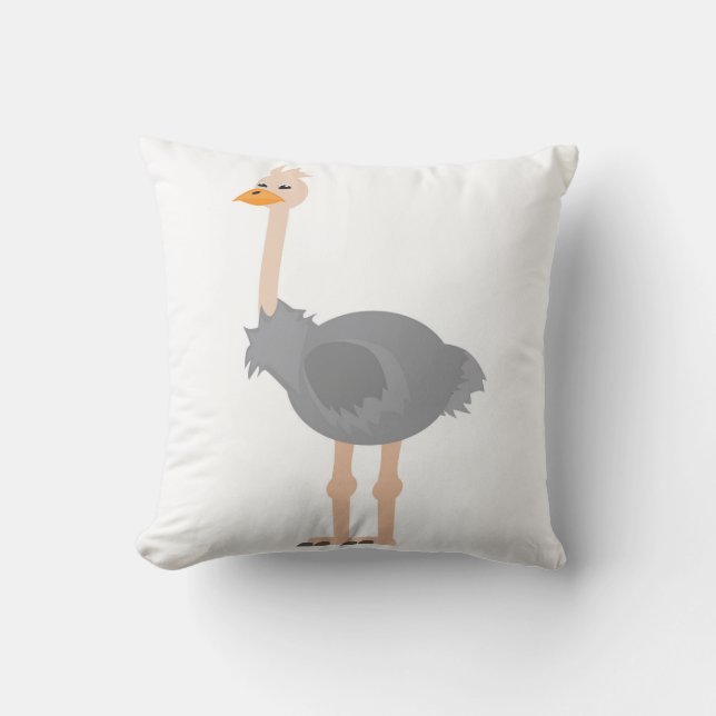 Ostrich Throw Pillow (Front)