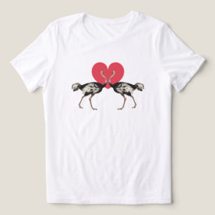 Ostrich Valentines Day Tri-Blend Shirt