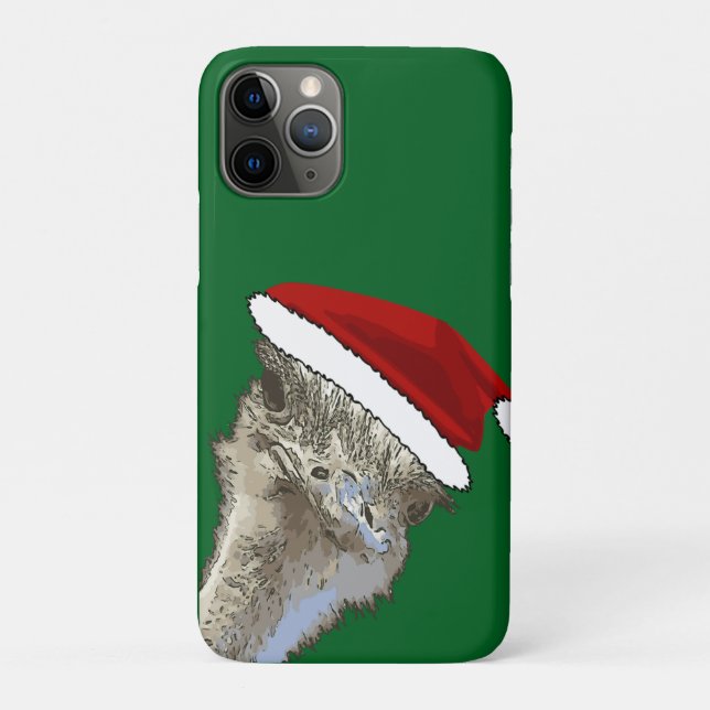 Ostrich Wearing Santa Hat Christmas Zoo Animal Case-Mate iPhone Case (Back)