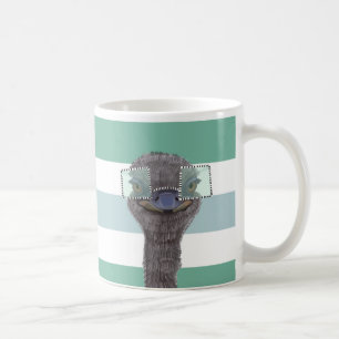 Ostrich With Glasses Funny Animal Coffee Mug