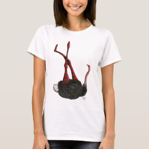 Ostrich with Striped Leggings T-Shirt