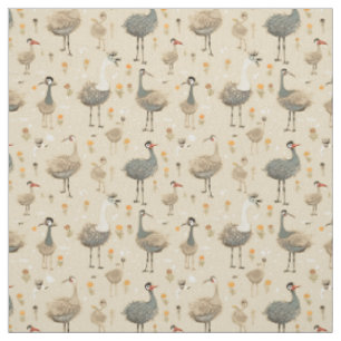 Ostrich Wonders: Whimsy Ostrich Fabric