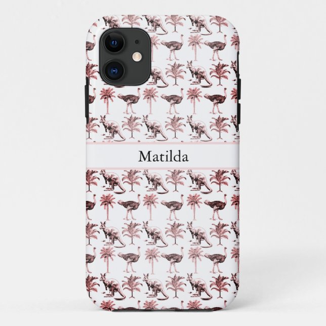 Ostriches and kangaroos, customizable  Case-Mate iPhone case (Back)
