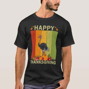 Ostriches   Retro Graphic Family Matching Thanksgi T-Shirt