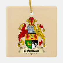O'Sullivan Family Coat of Arms Ceramic Ornament 