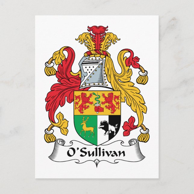 O'Sullivan Family Crest Postcard (Front)