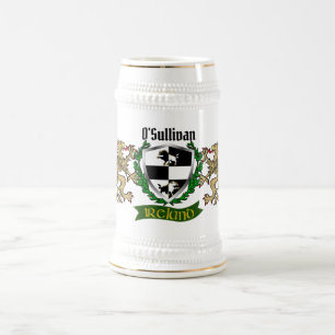 O'Sullivan/Sullivan Irish Shield Personalized Beer Stein