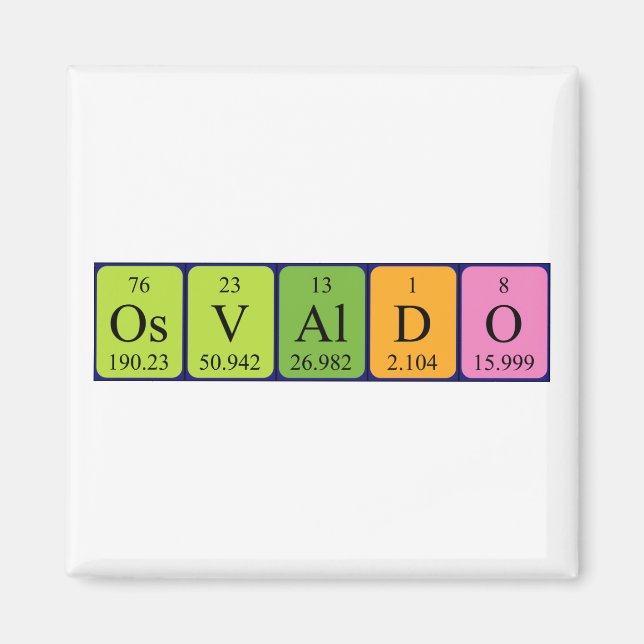 Osvaldo periodic table name magnet (Front)