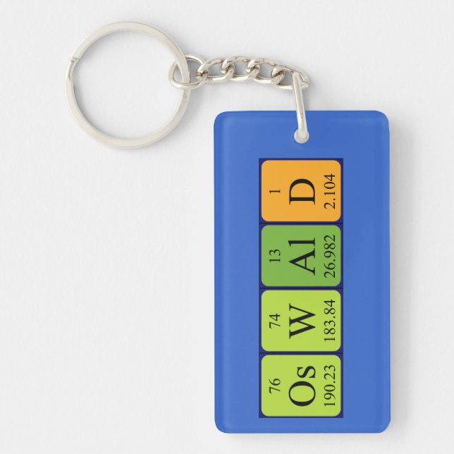 Oswald periodic table name keyring (Front)