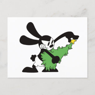 Oswald The Lucky Rabbit Christmas Tree Postcard