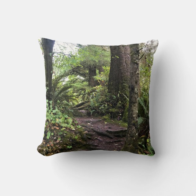 Oswald West State Park, Oregon Coast Throw Pillow (Front)
