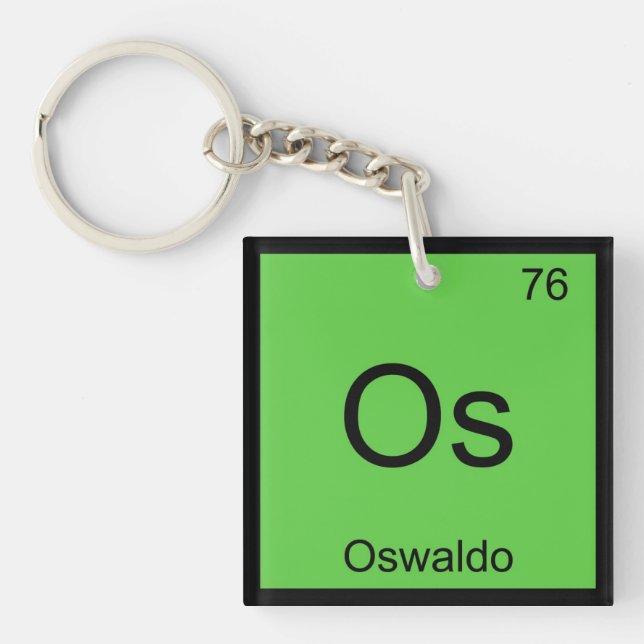 Oswaldo Name Chemistry Element Periodic Table Keychain (Front)