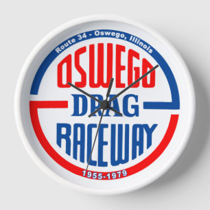 Oswego Drag Raceway on Route 34 - Oswego, Illinois Clock