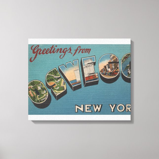 Oswego, New York - Large Letter Scenes Canvas Print (Front)