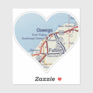 Oswego New York Vintage Map