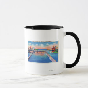 Oswego River View of Canal Locks & Harbour Mug